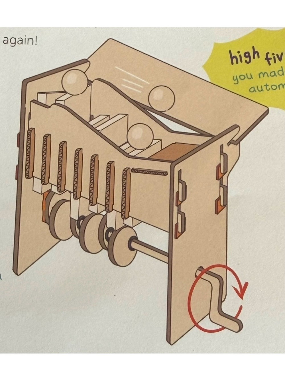 KiwiCo Tinker Crate Wooden Automation Interactive Climbing Staircase STEM Kit 9+